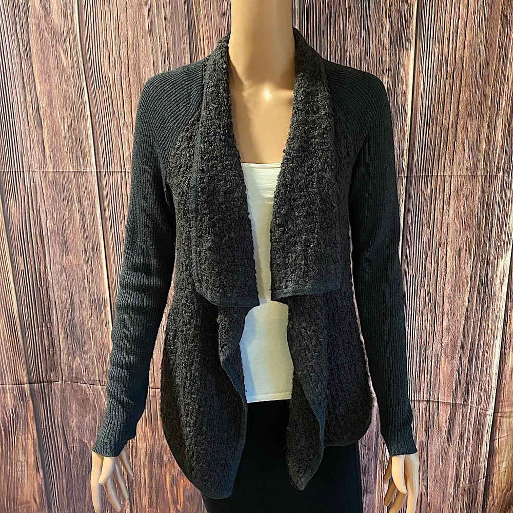 Ann Taylor Loft size XS dark gray mohair & wool mix winter boho cardigan